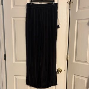 Jones New York Black Pinstripe Wide Leg Pants